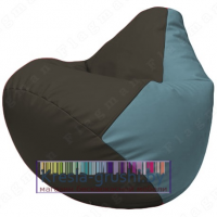Бескаркасное кресло мешок Груша Г2.3-1636 (чёрный, голубой)